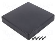 Enclosure: multipurpose; X: 125mm; Y: 125mm; Z: 25mm; TW; ABS; black TAKACHI