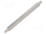 Screwed spacer sleeve; 55mm; Ext.thread: M3; hexagonal; brass DREMEC