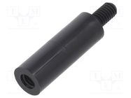 Screwed spacer sleeve; cylindrical; polyamide; M4; M4; 23mm; black 