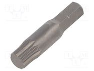 Screwdriver bit; spline (12-angles); XZN M8; Overall len: 35mm WIHA