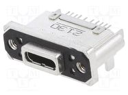 Socket; USB C; THT; PIN: 24; straight; IP67; gold-plated; M2,5 Amphenol Communications Solutions