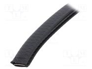 Hole and edge shield; PVC; L: 10m; black; H: 16mm; W: 10.5mm RST ROZTOCZE