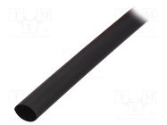 Heat shrink sleeve; thin walled,glued; 4: 1; 12mm; L: 1m; black RADPOL