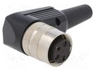 Connector: M16; plug; female; soldering; for cable; PIN: 4; 5A; 250V LUMBERG
