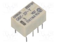 Relay: electromagnetic; DPDT; Ucoil: 3VDC; Icontacts max: 1A; G6K OMRON Electronic Components