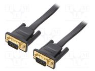 Cable; D-Sub 15pin HD plug,both sides; black; 3m; flat; Core: Cu VENTION