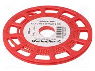 Markers; Marking: 2; 1.3÷3mm; PVC; red; -30÷80°C; leaded; CLI C; reel WEIDMÜLLER