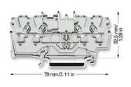 TERMINAL BLOCK, DIN RAIL, 4POS, 8AWG