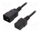 Cable; 3x1.5mm2; IEC C19 female,IEC C20 male; PVC; 0.5m; black LIAN DUNG