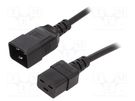Cable; 3x1.5mm2; IEC C19 female,IEC C20 male; PVC; 5m; black; 16A LIAN DUNG