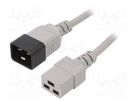 Cable; 3x1.5mm2; IEC C19 female,IEC C20 male; PVC; 5m; grey; 16A LIAN DUNG