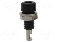 Connector: 2mm banana; socket; 10A; black; Plating: nickel plated DONAU ELEKTRONIK
