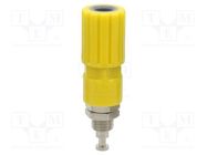 Connector: 4mm banana; socket; 36A; yellow; nickel plated; 8mm DONAU ELEKTRONIK