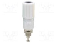 Connector: 4mm banana; socket; 36A; white; nickel plated; -20÷80°C DONAU ELEKTRONIK