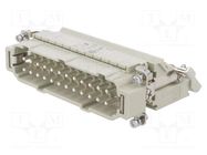 Connector: HDC; contact insert; male; 16A; 500V; Han E® AV; PIN: 24 HARTING