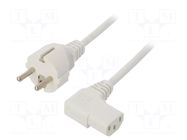Cable; 3x0.75mm2; PVC; 1.8m; white; 16A; 250V; Type: Uni-Schuko LIAN DUNG