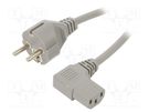 Cable; 3x1mm2; CEE 7/7 (E/F) plug,IEC C13 female 90°; PVC; 3m LIAN DUNG