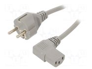 Cable; 3x0.75mm2; PVC; 1.8m; grey; 16A; 250V; Type: Uni-Schuko LIAN DUNG