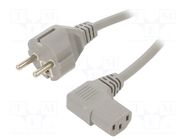 Cable; 3x0.75mm2; PVC; 1.8m; grey; 16A; 250V; Type: Uni-Schuko LIAN DUNG