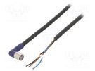Connection lead; M8; PIN: 3; angled; 5m; plug; 0.5A; -10÷65°C; PVC OMRON