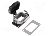 Enclosure for connectors: HDC; size 6B; Han® M; IP65; with latch HARTING