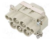 Connector: HDC; contact insert; male; 16A,63A; 250V,690V; size 10B HARTING
