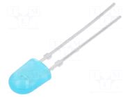 LED; blue; oval; 5.2x3.8x7mm; 720÷1450mcd; 100/40°; Front: convex EVERLIGHT