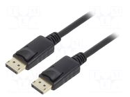 Cable; DisplayPort plug,both sides; DisplayPort 1.2; 1m; black LOGILINK