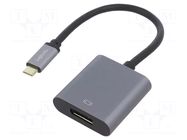 Adapter; DisplayPort 1.2,USB 3.2; gold-plated; 0.15m; black LOGILINK
