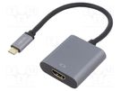 Adapter; HDCP,HDMI 2.0,USB 3.2; HDMI socket,USB C plug; 0.15m LOGILINK
