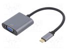 Adapter; USB 3.2; D-Sub 15pin HD socket,USB C plug; gold-plated LOGILINK