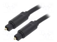 Cable; Toslink plug,both sides; 5m; Plating: gold-plated; black VENTION