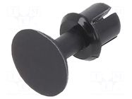 Rivet; polyamide; L.rivet: 3.5mm; Panel cutout diam: 3.6mm; black DREMEC