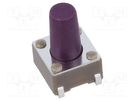 Microswitch TACT; SPST-NO; Pos: 2; 0.05A/12VDC; SMT; 0.64N; 6x6x4mm E-SWITCH