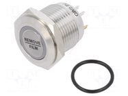 Switch: vandal resistant; Pos: 2; SPST-NO; 2A/48VDC; IP65; OFF-(ON) E-SWITCH