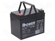 Re-battery: acid-lead; 12V; 36Ah; AGM; maintenance-free; 10.7kg BPOWER