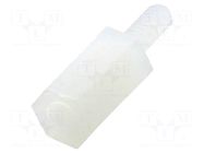 Screwed spacer sleeve; hexagonal; polyamide; M2; M2; 7mm; natural FIX&FASTEN