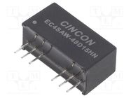 Converter: DC/DC; 5/6W; Uin: 18÷75V; Uout: 15VDC; Uout2: -15VDC; SIP8 CINCON