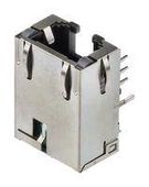 RJ45 JACK, R/A, 8P8C, 1PORT, SHLD