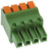 TERMINAL BLOCK, PLUG, 4POS, 30-14AWG