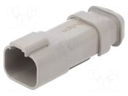 Connector: wire-wire; plug; male; PX0; PIN: 4; IP68; for cable; grey BULGIN