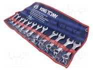 Wrenches set; combination spanner; short; 12pcs. KING TONY