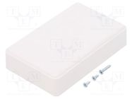 Enclosure: multipurpose; X: 58mm; Y: 90mm; Z: 22mm; ABS; white SUPERTRONIC
