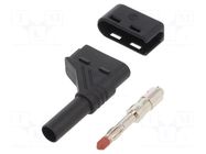 Connector: 4mm banana; plug; 24A; 60VDC; black; gold-plated HIRSCHMANN T&M