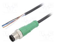 Connection lead; M12; PIN: 4; straight; 3m; plug; 250VAC; 4A; PUR PHOENIX CONTACT