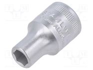 Socket; 6-angles,socket spanner; HEX 9mm; 1/2"; 38mm; short STAHLWILLE