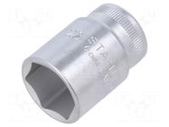Socket; 6-angles,socket spanner; HEX 22mm; 1/2"; short STAHLWILLE