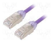 Patch cord; F/UTP,TX6A-28™; 6a; wire; Cu; LSZH; violet; 0.5m; 28AWG PANDUIT