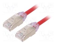 Patch cord; F/UTP,TX6A-28™; 6a; wire; Cu; LSZH; red; 3m; 28AWG PANDUIT