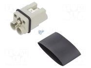 Connector: HDC; contact insert; male; 40A; 830V; Han Q; PIN: 3; 2P+PE HARTING